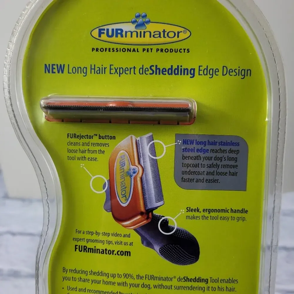 FURminator Long Hair Deshedding Tool for Medium Dogs